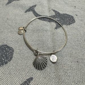 Alex and Ani Silver Clamshell Bangle Bracelet